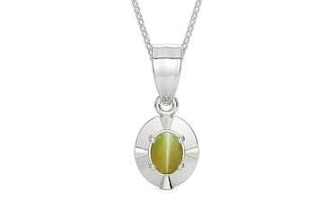 Sterling Silver Cat's Eye Pendant Limited Quality (P11)