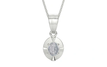 Sterling Silver Ceylon White Sapphire Pendant Fine Quality (P11)