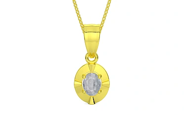 Panchdhatu Ceylon White Sapphire Pendant Fine Quality (P11)