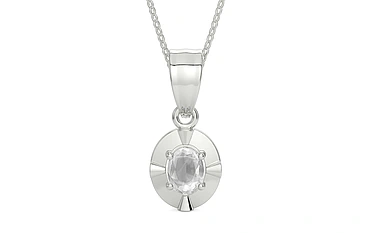 Sterling Silver Ceylon White Sapphire Pendant Limited Quality (P11)