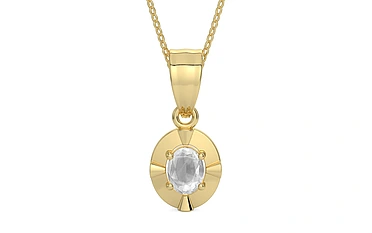 Ashtadhatu Ceylon White Sapphire Pendant Limited Quality (P11)