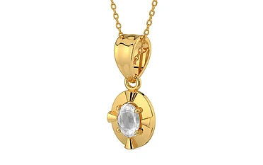 Gold Ceylon White Sapphire Pendant Limited Quality (P11)