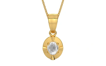 Gold Ceylon White Sapphire Pendant Limited Quality (P11)