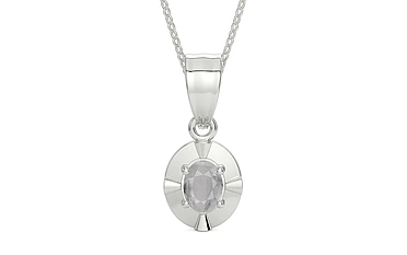 Sterling Silver Ceylon White Sapphire Pendant Prime Quality (P11)