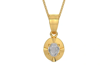 Gold Ceylon White Sapphire Pendant Prime Quality (P11)
