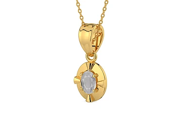 Gold Ceylon White Sapphire Pendant Prime Quality (P11)