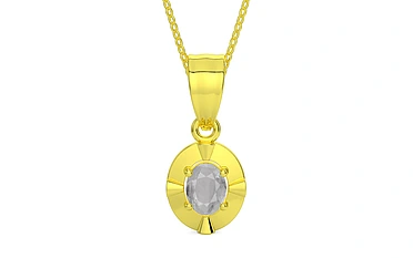 Panchdhatu Ceylon White Sapphire Pendant Prime Quality (P11)