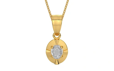 Gold Ceylon White Sapphire Pendant Rare Quality (P11)