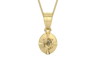 Ashtadhatu Ceylon Yellow Sapphire Pendant Fine Quality (P11)
