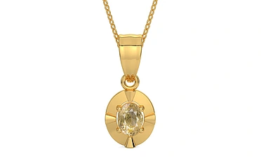Gold Ceylon Yellow Sapphire Pendant Fine Quality (P11)