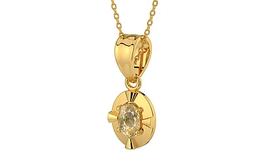 Gold Ceylon Yellow Sapphire Pendant Fine Quality (P11)