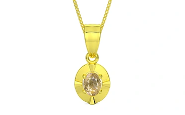 Panchdhatu Ceylon Yellow Sapphire Pendant Fine Quality (P11)