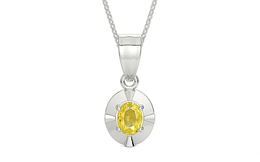Sterling Silver Ceylon Yellow Sapphire Pendant Limited Quality (P11)