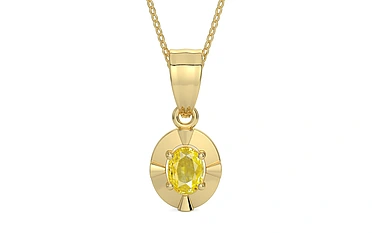 Ashtadhatu Ceylon Yellow Sapphire Pendant Limited Quality (P11)