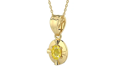 Ashtadhatu Ceylon Yellow Sapphire Pendant Limited Quality (P11)