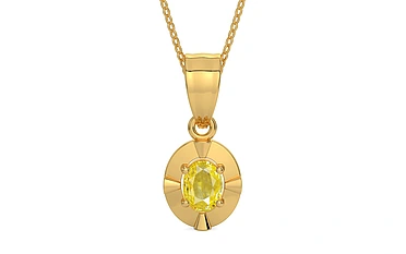 Gold Ceylon Yellow Sapphire Pendant Limited Quality (P11)