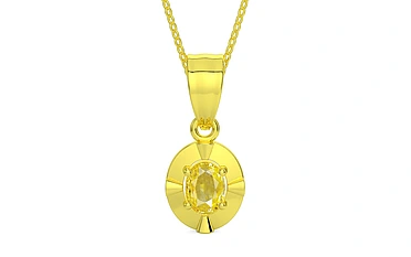 Panchdhatu Ceylon Yellow Sapphire Pendant Limited Quality (P11)