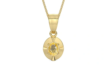 Ashtadhatu Ceylon Yellow Sapphire Pendant Prime Quality (P11)