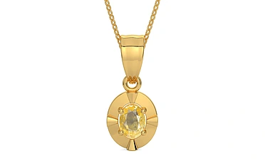 Gold Ceylon Yellow Sapphire Pendant Prime Quality (P11)