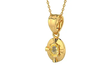 Gold Ceylon Yellow Sapphire Pendant Prime Quality (P11)