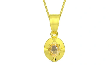 Panchdhatu Ceylon Yellow Sapphire Pendant Prime Quality (P11)