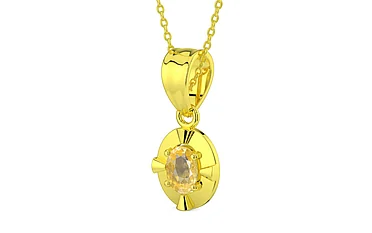 Panchdhatu Ceylon Yellow Sapphire Pendant Prime Quality (P11)