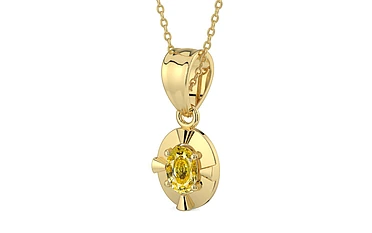 Ashtadhatu Ceylon Yellow Sapphire Pendant Rare Quality (P11)