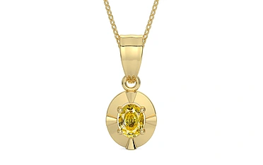 Ashtadhatu Ceylon Yellow Sapphire Pendant Rare Quality (P11)