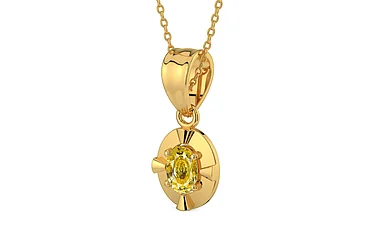 Gold Ceylon Yellow Sapphire Pendant Rare Quality (P11)