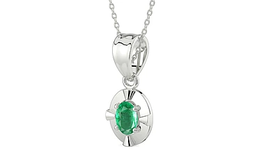Sterling Silver Emerald Pendant Limited Quality (P11)