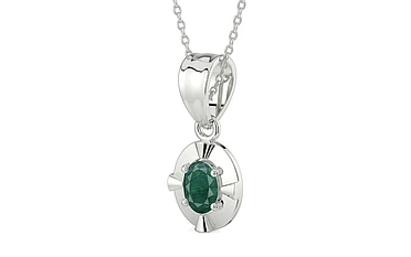 Sterling Silver Emerald Pendant Prime Quality (P11)