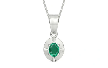 Sterling Silver Emerald Pendant Rare Quality (P11)