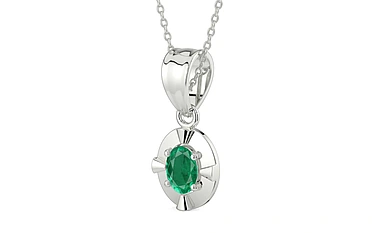 Sterling Silver Emerald Pendant Rare Quality (P11)