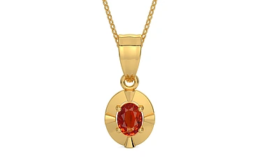 Gold Hessonite Garnet Pendant Limited Quality (P11)