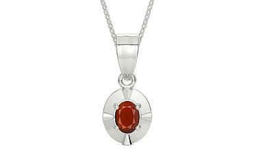 Sterling Silver Hessonite Garnet Pendant Prime Quality (P11)
