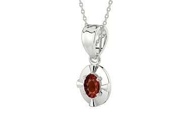 Sterling Silver Hessonite Garnet Pendant Rare Quality (P11)