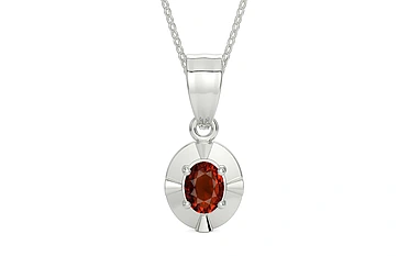 Sterling Silver Hessonite Garnet Pendant Rare Quality (P11)