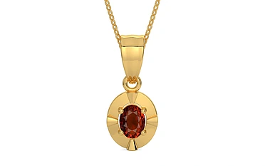 Gold Hessonite Garnet Pendant Rare Quality (P11)