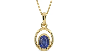 Ashtadhatu Thailand Blue Sapphire Pendant Fine Quality (P12)
