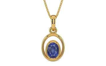 Gold Thailand Blue Sapphire Pendant Fine Quality (P12)