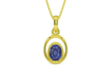 Panchdhatu Thailand Blue Sapphire Pendant Fine Quality (P12)