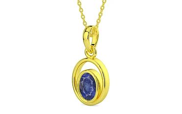 Panchdhatu Thailand Blue Sapphire Pendant Fine Quality (P12)