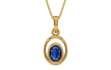 Gold Thailand Blue Sapphire Pendant Limited Quality (P12)