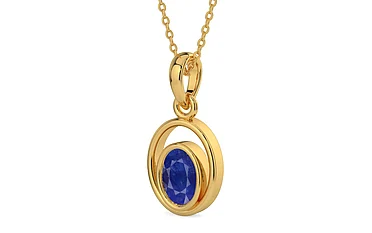 Gold Thailand Blue Sapphire Pendant Prime Quality (P12)