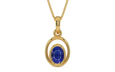 Gold Thailand Blue Sapphire Pendant Prime Quality (P12)