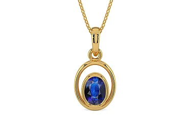 Gold Thailand Blue Sapphire Pendant Rare Quality (P12)