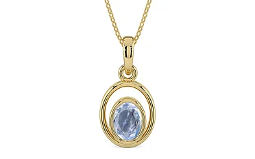 Ashtadhatu Ceylon Blue Sapphire Pendant Fine Quality (P12)