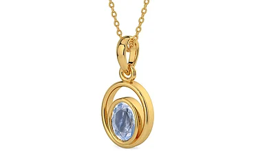 Gold Ceylon Blue Sapphire Pendant Fine Quality (P12)