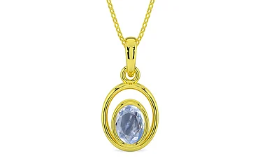 Panchdhatu Ceylon Blue Sapphire Pendant Fine Quality (P12)