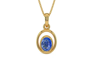 Gold Ceylon Blue Sapphire Pendant Limited Quality (P12)